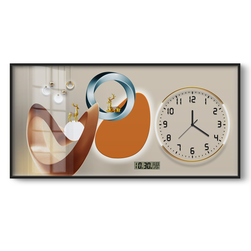 Caja de medidor de electricidad decoración pintura de gran tamaño con reloj calendario perpetuo para niñas que cubren la caja de distribución fuerte y débil pintura colgante del restaurante