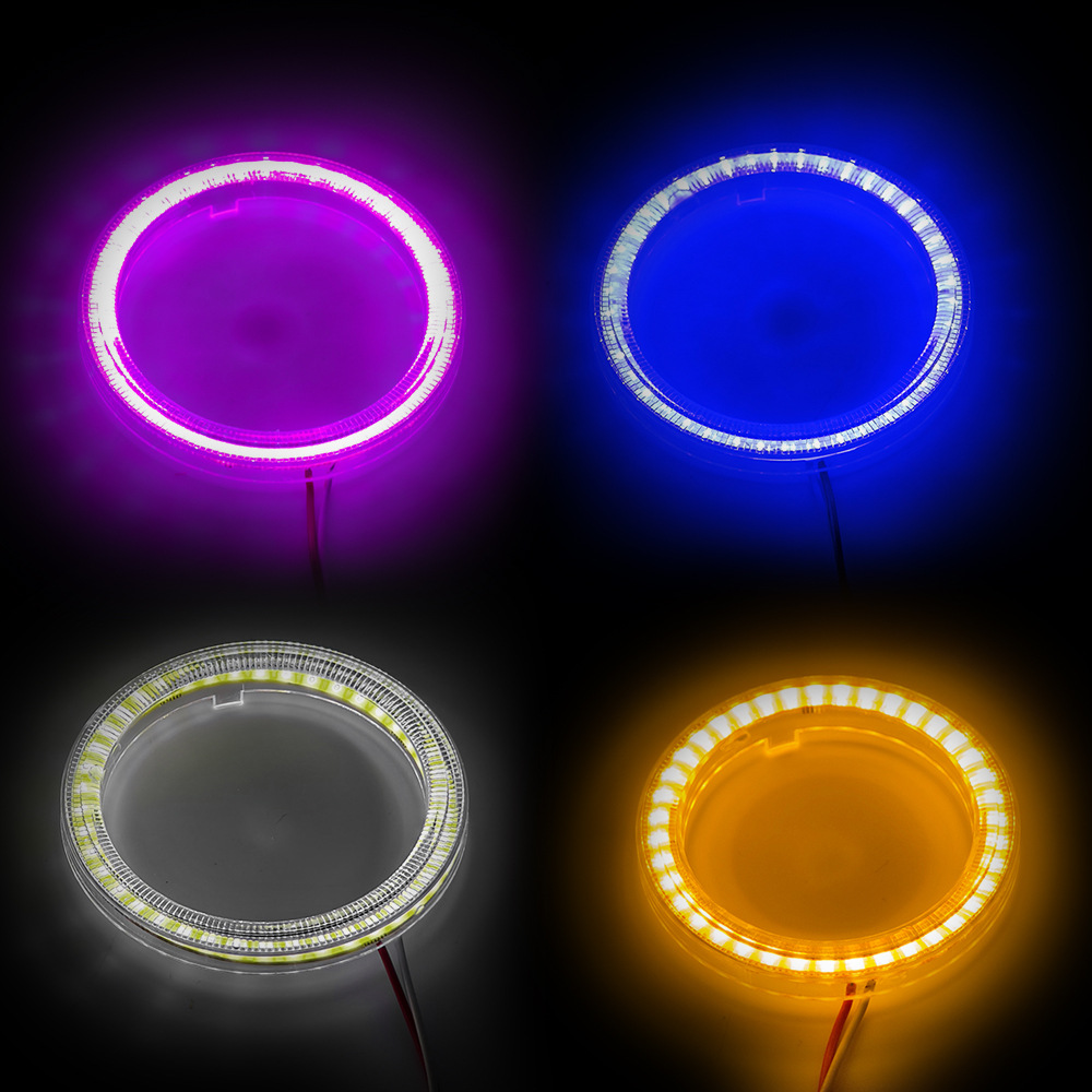 Car Led Headlight Lens Decoration Cob Angel Eye Ring Fog Light Devil Eye Car Light Daytime Running Light Modification Universal