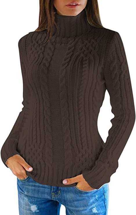 Suéter de Moda para Mujer, Cuello Alto, Ajustado, Otoño-Invierno 2024, Nuevo en Amazon y eBay, Comercio Electrónico Transfronterizo