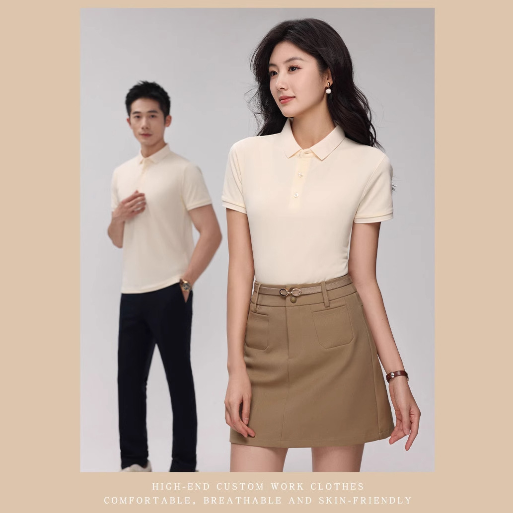 Camiseta de manga corta verano nuevo estilo elástico transpirable y agradable para la piel hombres negocios camisa POLO de manga corta estilo caliente de comercio exterior