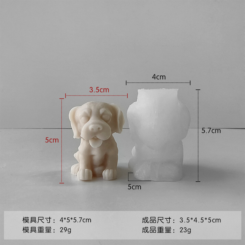 Jiahuimei cachorro enojado vela molde de silicona DIY hecho a mano epoxi animal cachorro enojado molde de yeso