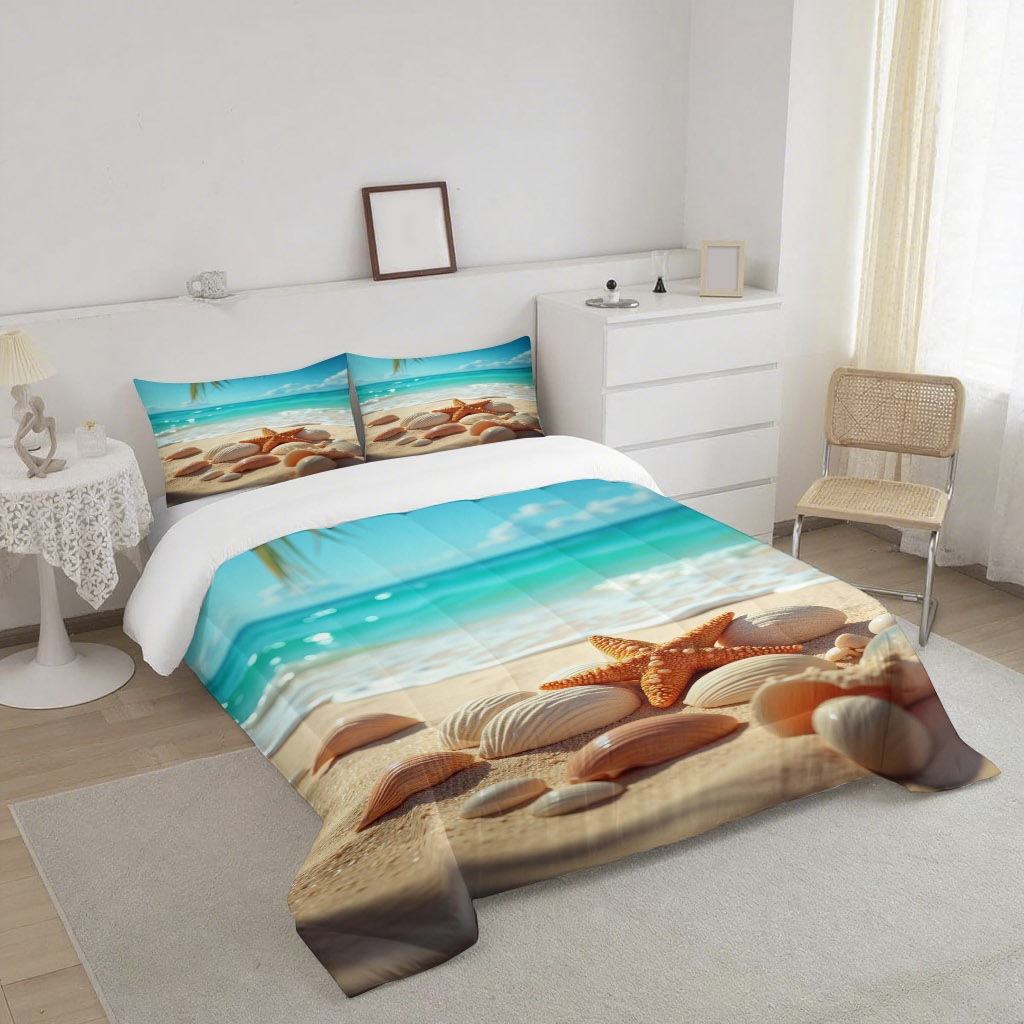 TEMU / JIT nuevo producto de impresión digital de alta definición con vistas al mar 180gms fabricantes de colcha de suministro directo a las figuras se pueden fijar