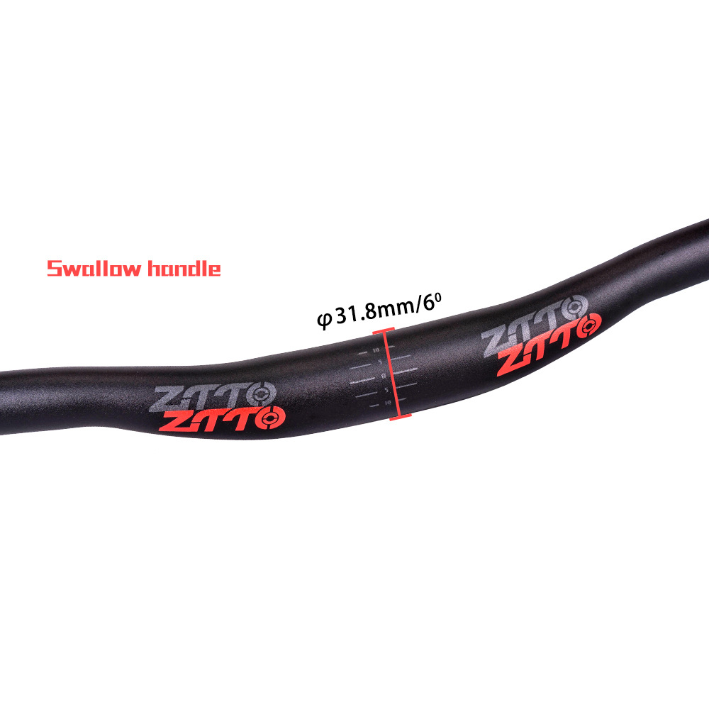 ZTTO venta caliente transfronteriza manija de bicicleta de montaña alargada 31.8MM manillar recto negro manillar de aleación de aluminio