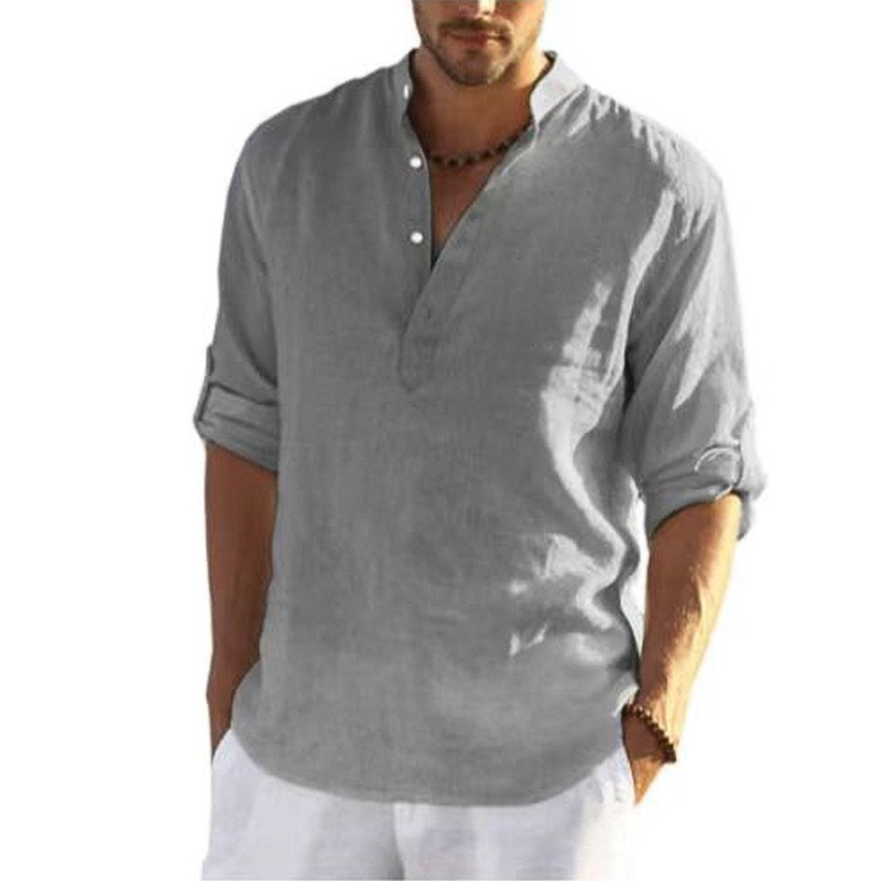 Men's Solid Color Simple Style Standing Collar Long Sleeve Regular Fit Men's Tops display picture 1