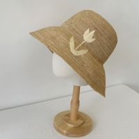 高品质细拉菲草编遮阳渔夫帽可折叠防晒度假大檐防晒显脸小帽子