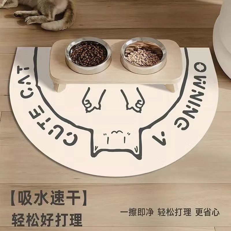 宠物专用餐垫吸水吸油猫狗耐脏免洗垫子卡通防溅防滑硅藻泥垫子|undefined