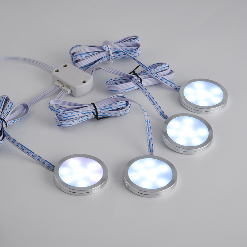 Traje al por mayor RGB luz del Gabinete LED gabinete luz redonda LED armario luz control remoto lámparas suministro transfronterizo e-commerce