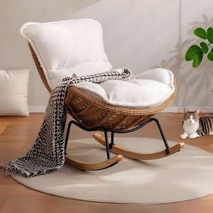 Rattan Rocking Chair Adult Lounge Chair Home Lazy Leisure Chair Living Room Nap Balcony Outdoor Lazy Sofa Lounge Chair