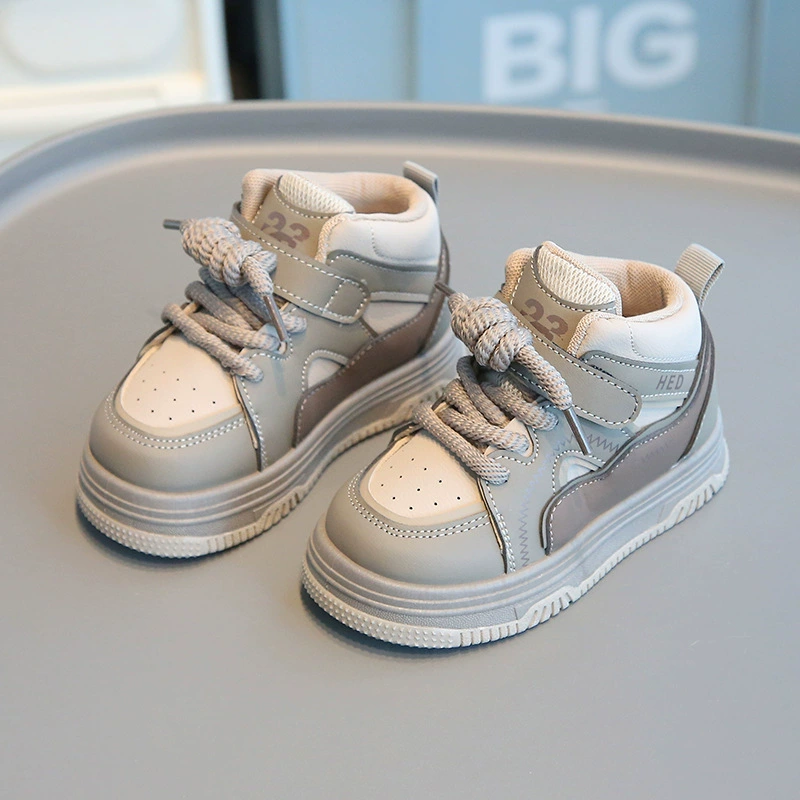 Children's sports shoes, high sneakers for boys, footwear, soft sole