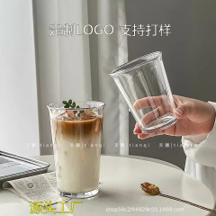 加工ロゴグラスコーヒーカップins反口水カップ竹節カップ牛乳飲料カッププレゼント卸売り