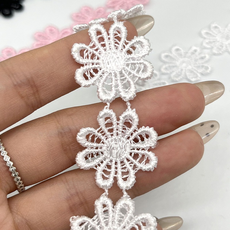 Spot 4 colores solubles en agua bordado encaje de 2,5 cm encaje de seda de leche DIY accesorios de ropa transfronterizos