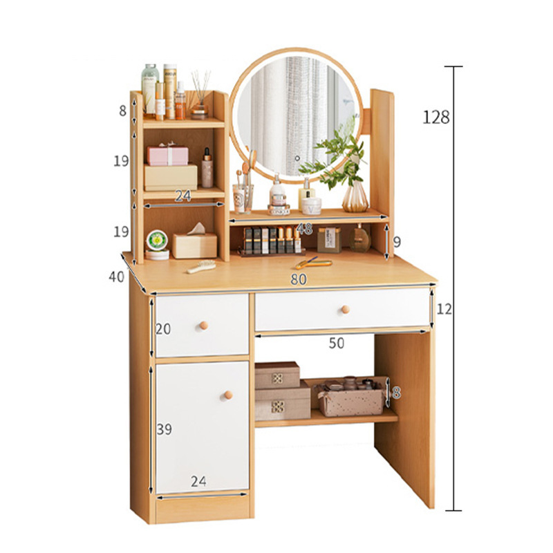 Tocador moderno simple hogar dormitorio pequeña mesa de maquillaje gabinete de almacenamiento integrado simple mini Internet celebridad tocador