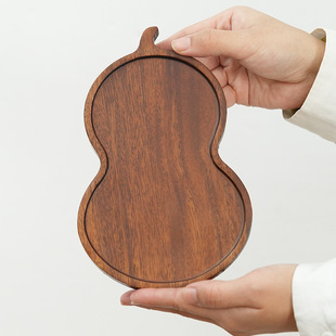 Walnut Color Solid Wood Tea Cup Tray Rectangular Small Plate Commercial Dish Household Breakfast Plate Cake Dessert Disc