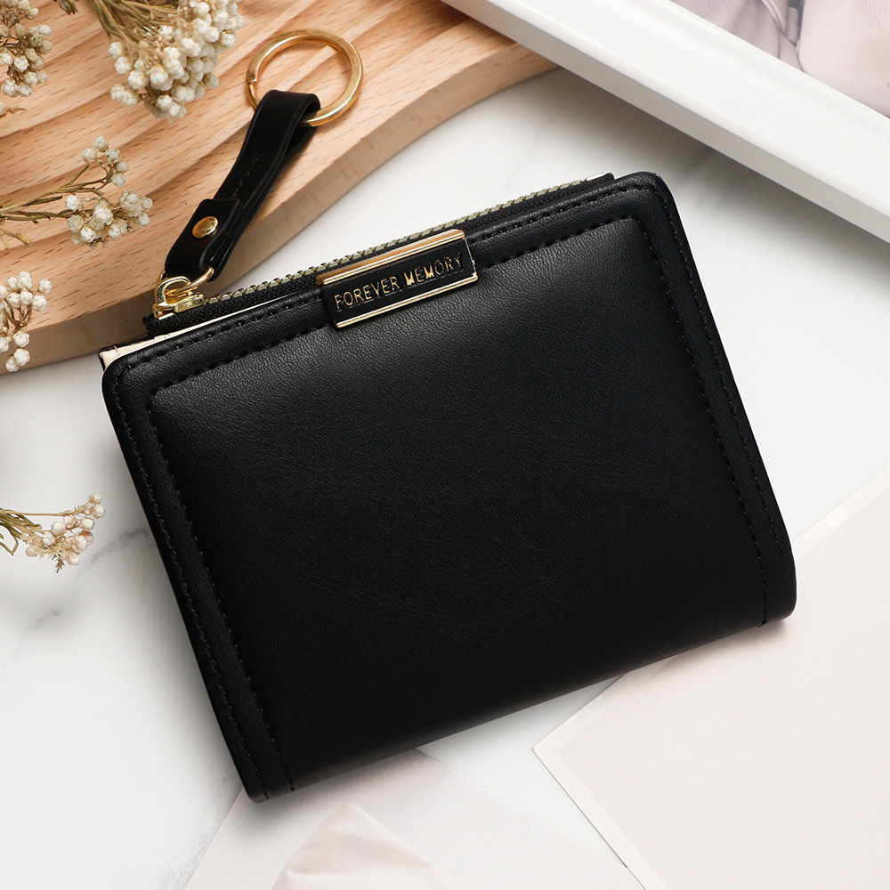 Nueva versión coreana de la moda para mujer billetera corta monedero con cremallera bolsa de monedas múltiples tarjeta tarjeta bolsa de identificación billetera