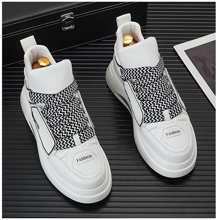 Herrenschuhe, kurze Herrenstiefel, trendige Freizeitschuhe, dicke Sohlen, kurze Jugendstiefel, modische High-Top-Sneaker, Martin-Stiefel für Herren_voghion.com