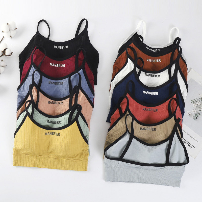 Cross-border supply letters beautiful back wrap chest tube top push-up sports girl seamless vest anti-exposure suspender underwear for women