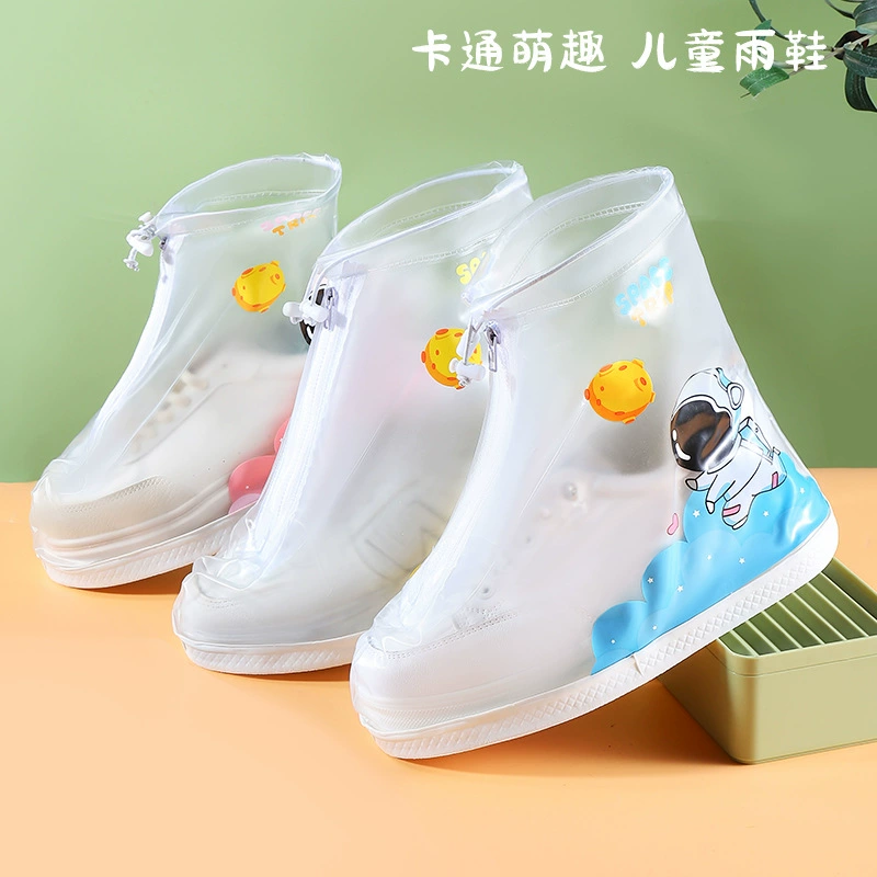 Детские непромокаемые чехлы для обуви для мальчиков и девочек, уличные противоскользящие чехлы для обуви из ПВХ для школы и путешествий, пылезащитные чехлы для ног, необходимые вещи для дождливых дней.