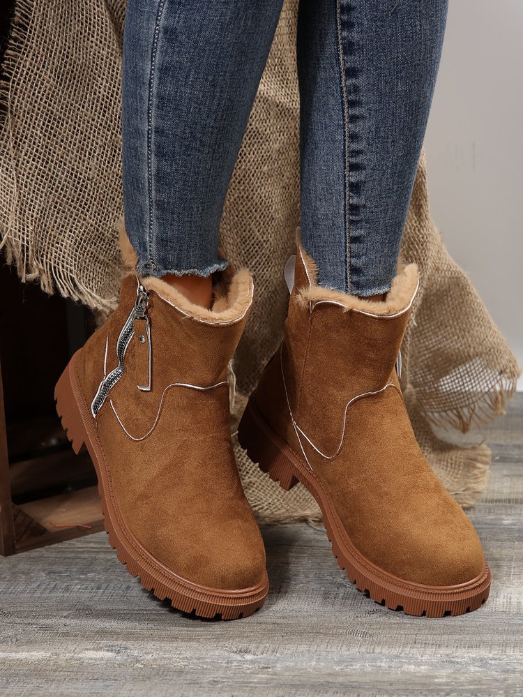 Big size snow boots women's new autumn and winter leopard print tube plus cashmere warm cotton boots_voghion.com