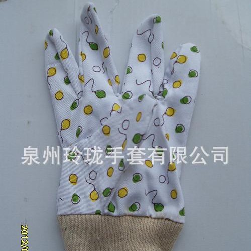 防滑柔软舒适儿童印花园艺手套防刺手套劳保防护园林工作手套厂家