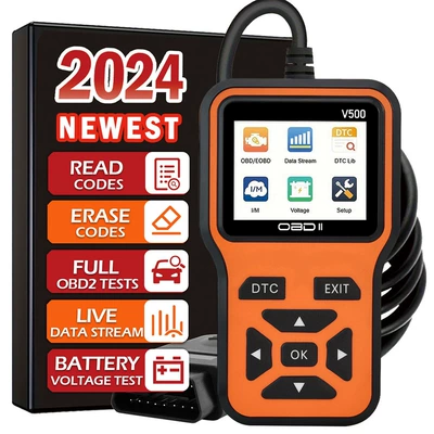 Car Diagnostic Obd2 Scanner Tool Comprehensive Diagnostic Code Engine Fault Detection and Repair Instrument V500 (Other power supply, ignition system) - orange