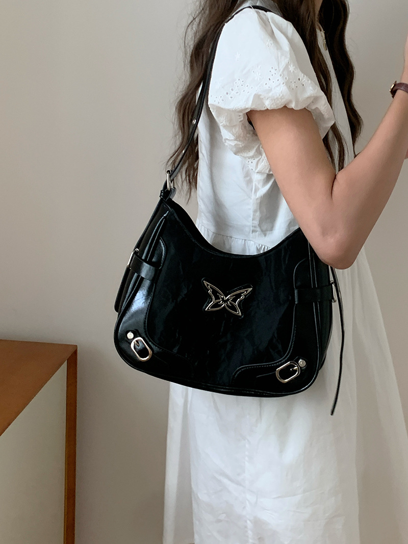 2024 Nova ameriška torba za čez ramo z metuljčki in kontrastnimi zakovicami za motoristično pod pazduho, modna in napredna_voghion.com