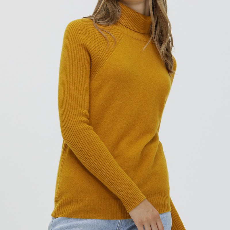 Suéter de cuello alto para mujer, estilo otoño-invierno, grueso, ajustado, adelgazante, jersey corto de punto, lana fina.