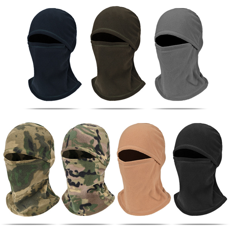 Autumn and Winter Cycling Mask, Windproof and Warm All-In-One Hood, Polar Fleece Plus Fleece Hat, Multifunctional Sports Warm Hood