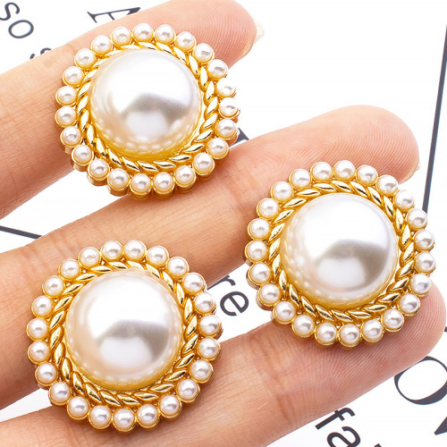 Metal buttons, pearl buttons, cashmere coat, trench coat, suit, tuxedo, women's small Shangri-La style, gold high-end upper clothing accessories