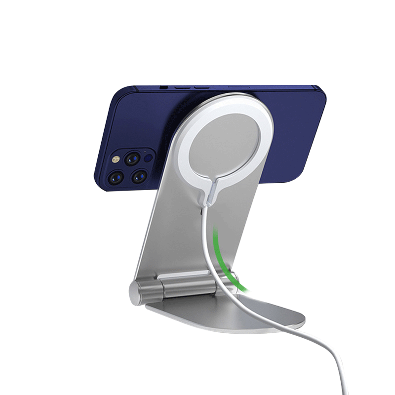 Aplicable a Apple 15MagSafe magnético soporte de carga inalámbrica de escritorio plegable portátil de aleación de aluminio soporte de teléfono móvil