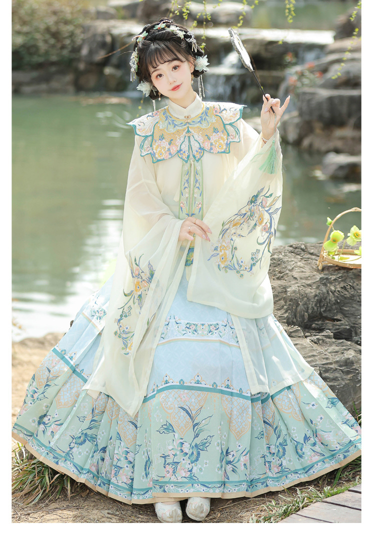 明制长衫汉服女重工刺绣云肩马面裙套装春夏款-阿里巴巴