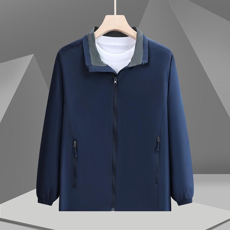 春秋户外薄款立领风衣夹克冲锋衣外套防风防雨工作服定制团体服印|undefined