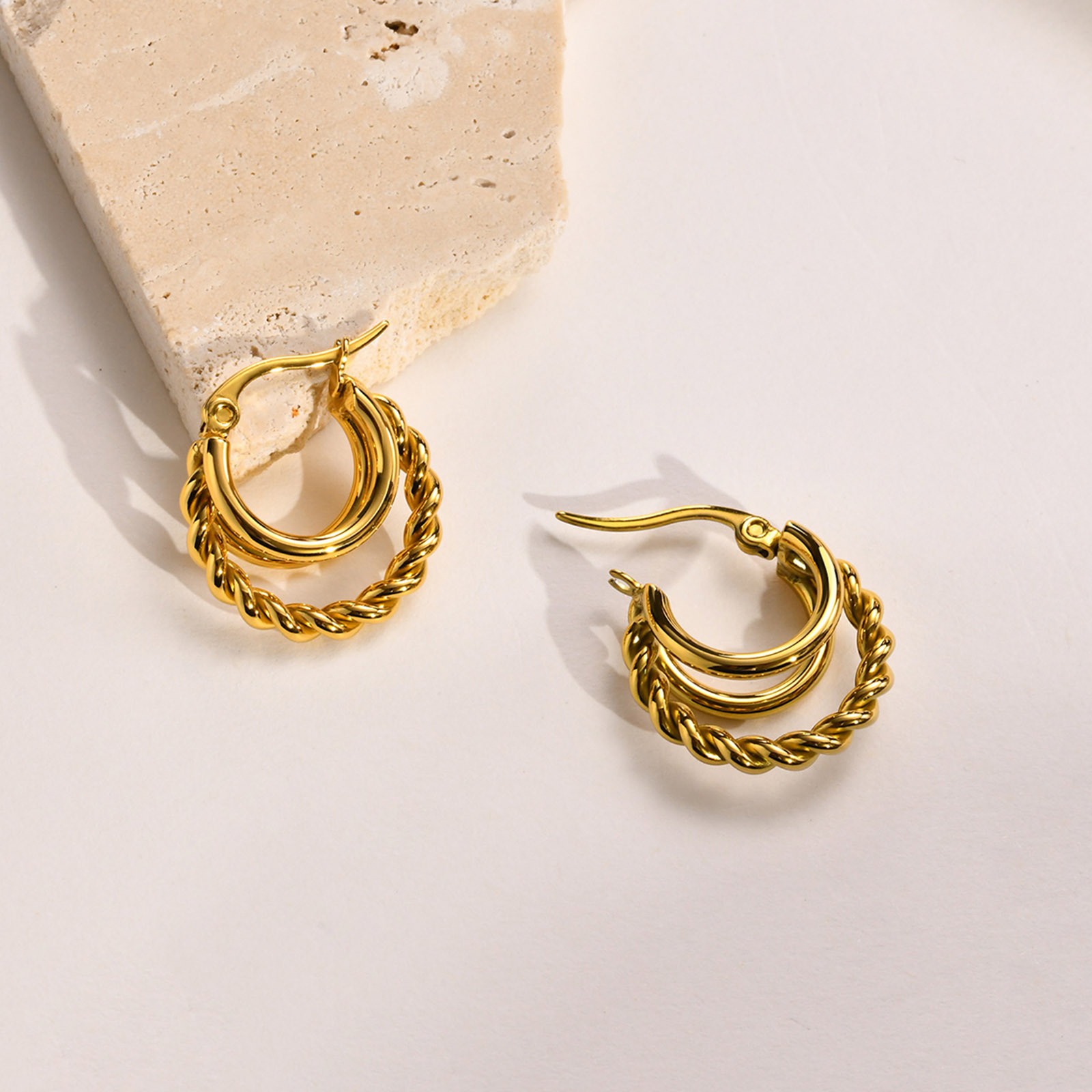 Earrings Classification Daily Occasion Fashion Solid Color Plating 201 Stainless Steel Stainless Steel Earrings