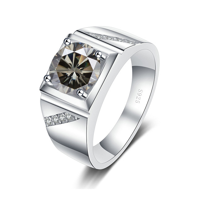 Ventas transfronterizas calientes de 1 quilate 2 quilates anillo de piedra de mosaico colorido psíquico de piedra de mosaico anillo de matrimonio masculino vibración directa