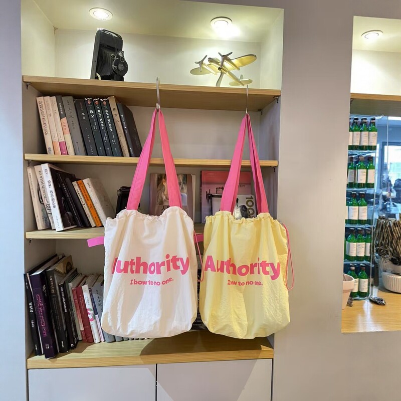 Korean Ins-Style Simple and Versatile Large-Capacity Tote Bag for Women 2026 New Model Single-Shoulder Commuter Letter Canvas Bag