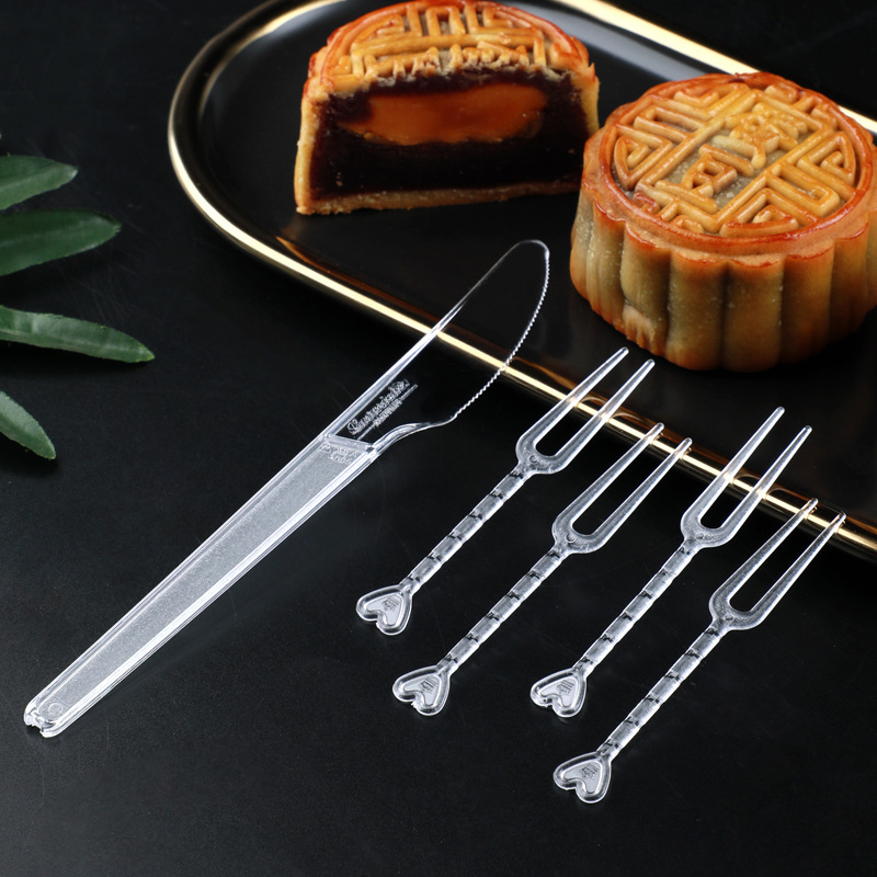 Mid-Autumn Moon Cake Knife and Fork Disposable Plastic Independent Packaging One Knife Four Forks High-grade suit Dessert Cake Knife and Fork Mid-Autumn Moon Cake Knife and Fork Disposable Plastic Independent Packaging One Knife Four Forks High-grade suit Dessert Cake Knife and Fork