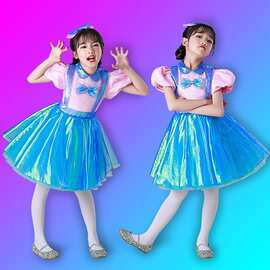 2024六一儿童演出服蓬蓬裙纱裙亮片幼儿园舞蹈服表演服公主裙女童