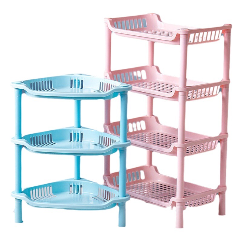 Estante de almacenamiento de baño inodoro piso cocina estante de almacenamiento multi-capa triángulo rectangular estante de almacenamiento lavabo