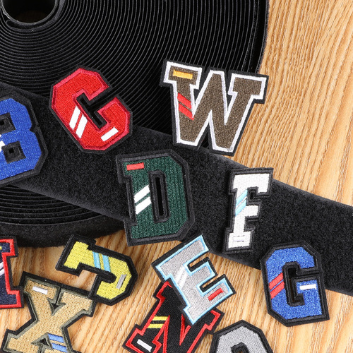 Computer embroidered label clothing accessories badge colorful English letters Velcro embroidered cloth patch patch embroidered label