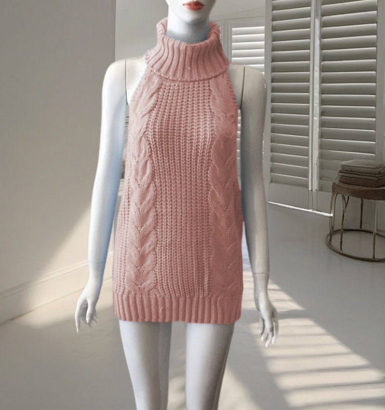 Lencería sexy europea y americana nuevo uniforme seductora Linda nueva chica backless trabajo boca sexy suéter comercio exterior