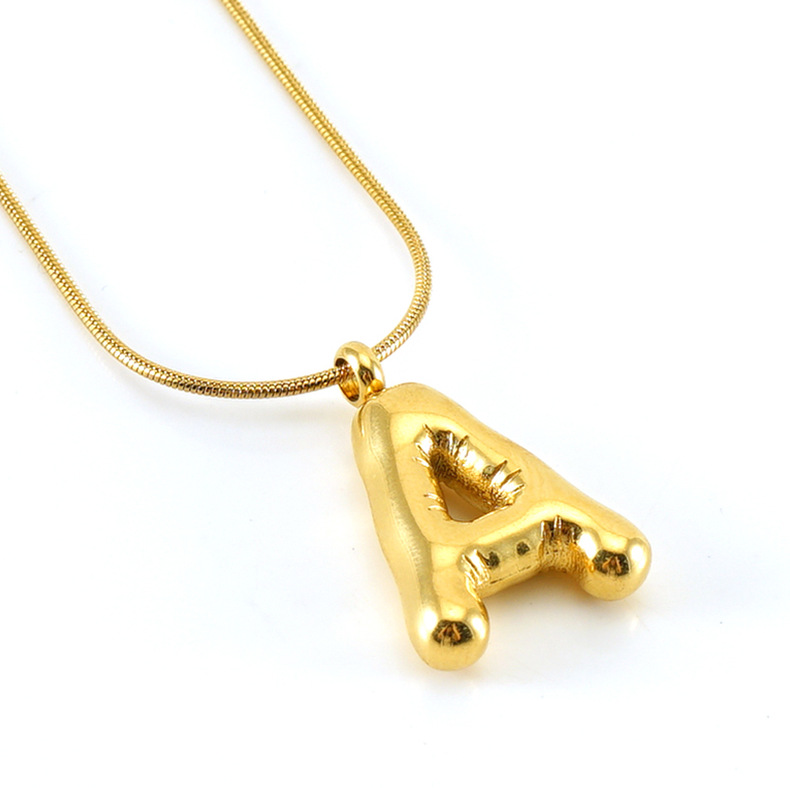 1 Piece Quantity Casual, Daily, Party Occasion 304 Stainless Steel Material Titanium Steel Hip-Hop Letter Plating Pendant Necklace