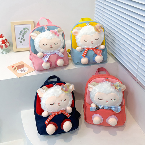 New Fashion Children's Backpack Cute Cartoon Lamb Doll Kindergarten School Bag Girl Backpack Manufacturer Wholesale