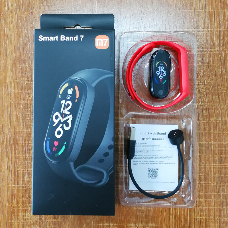 M7 pulsera inteligente ritmo cardíaco presión arterial Bluetooth paso contando música tiempo sueño monitoreo M7 inteligente deportes pulsera reloj