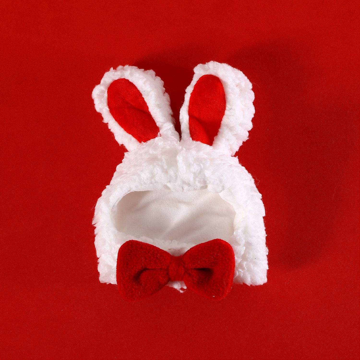 Mascota sombrero de Año Nuevo conejito felpa gato peluche cachorro oso arco dibujos animados princesa caliente