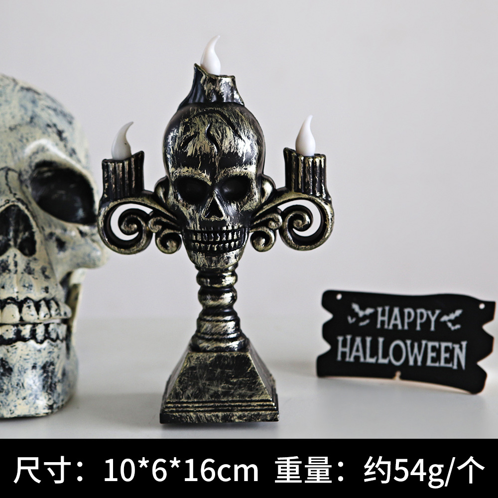 Decoración de Halloween retro calavera lámpara horrores decoración lámpara de calabaza lámpara LED luz de noche luminosa electrónica