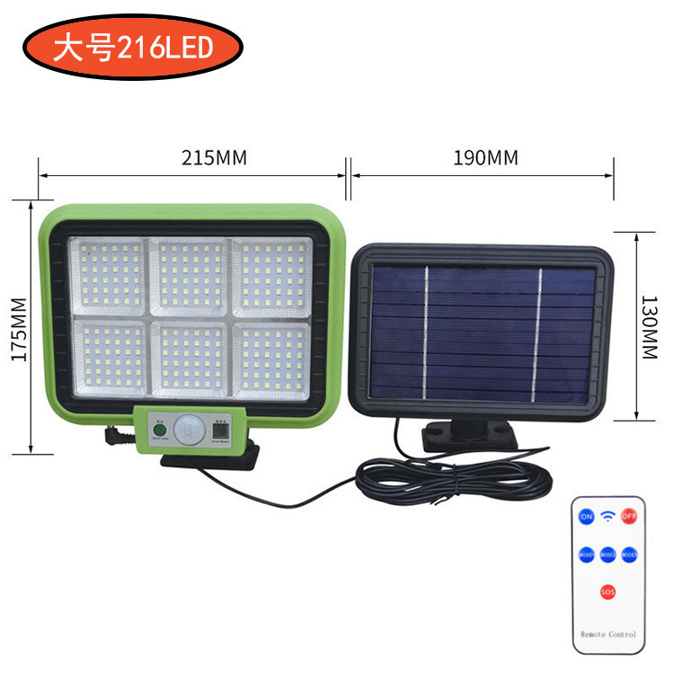 Luz de jardín con energía solar, luz de pared impermeable con sensor de movimiento para exteriores, iluminación para garaje, sensor inteligente, súper brillante.