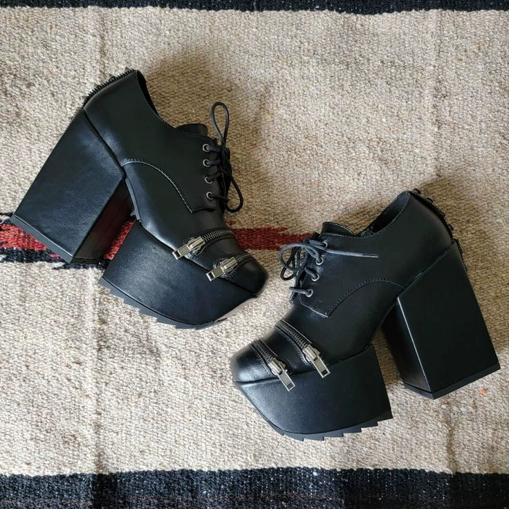 Туфли из кекса Lolita Punk Dark Cosplay Lolita Shoes Boots украшения на молнии