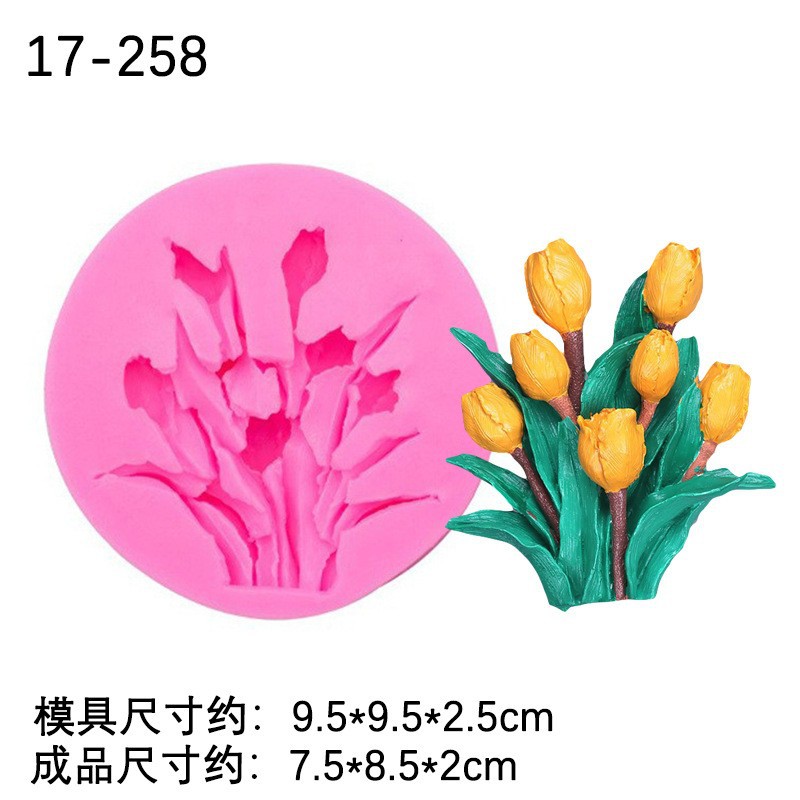 Tulipán flor molde de silicona coche aire acondicionado salida aromaterapia listado chocolate fondant cake decoración