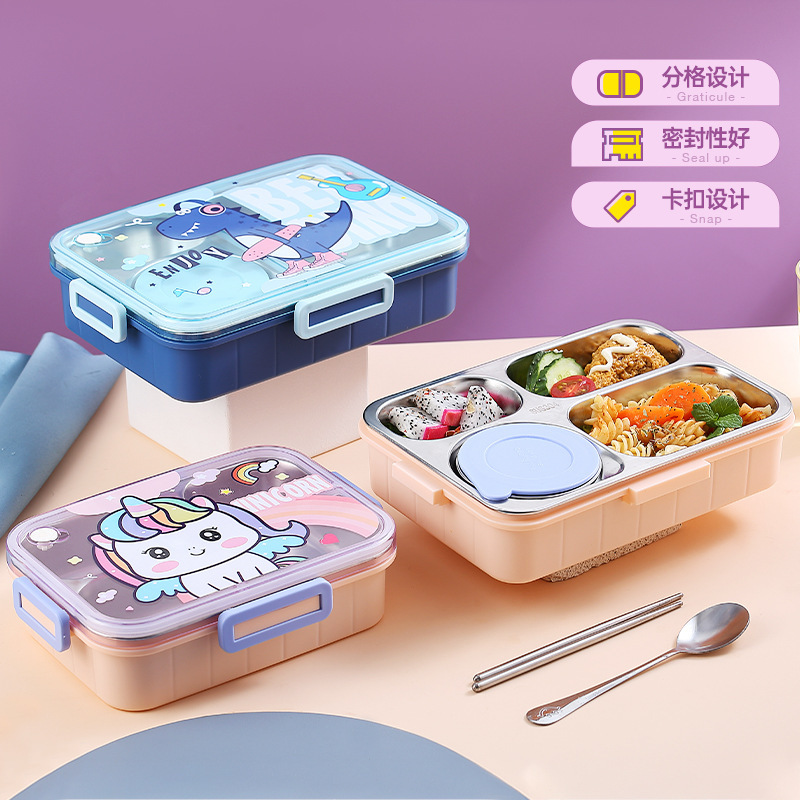 304 stainless steel student lunch box children's lunch box insulation lunch box office worker lunch box soup bowl lunch box