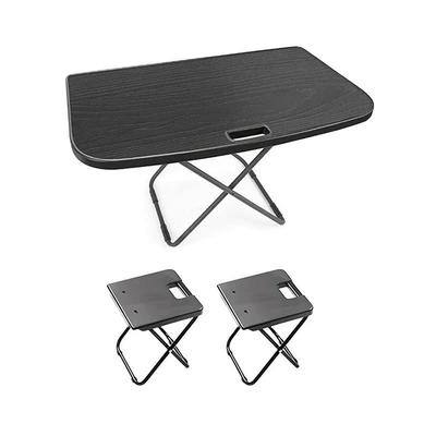Suitable for Tesla Model 3/Y Trunk Table Board, Hidden In-Car Camping Picnic Folding Table and Chair Small Table Board (Car table board) - one-table-and-two-chairs-set