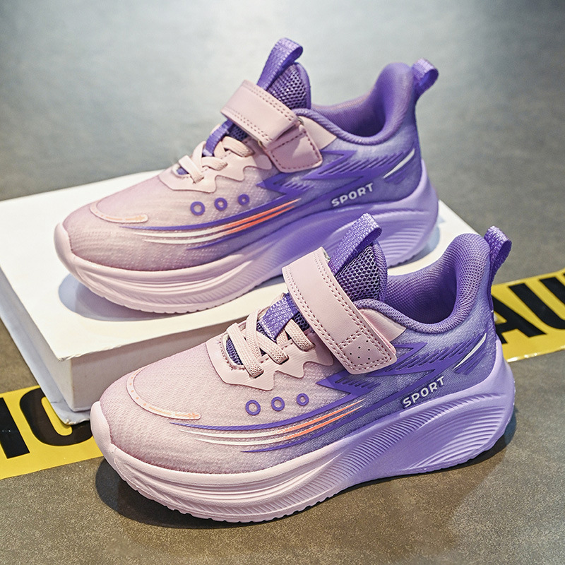 Calzado deportivo para niños, malla de otoño, transpirable, ligero, velcro, zapatos para correr de moda para niños y niñas, zapatos resistentes al desgaste de moda